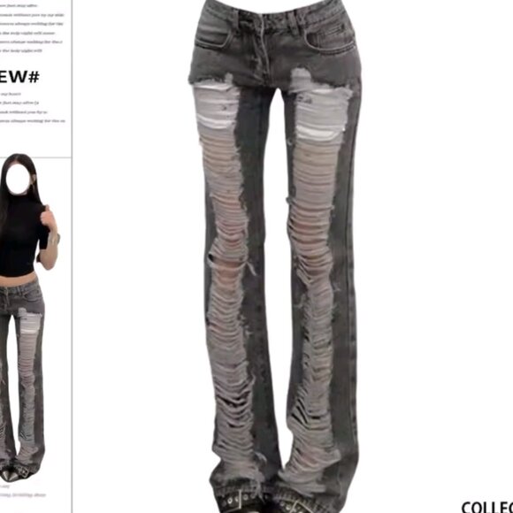 Women's Grey Ripped Skinny Jeans - Picture 1 of 6